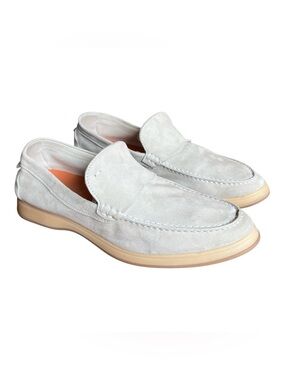 Andrea Ventura  Firenze Light Grey Suede Loafers